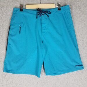 Patagonia Boardshorts Swim Shorts Adult 34 Teal Beach Button Fly Lightweight